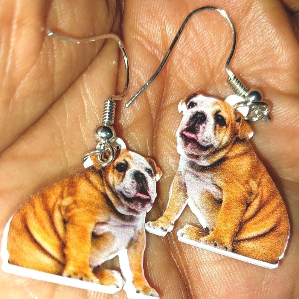 Fun Dog Dangling Acrylic 5D Pendant Earrings